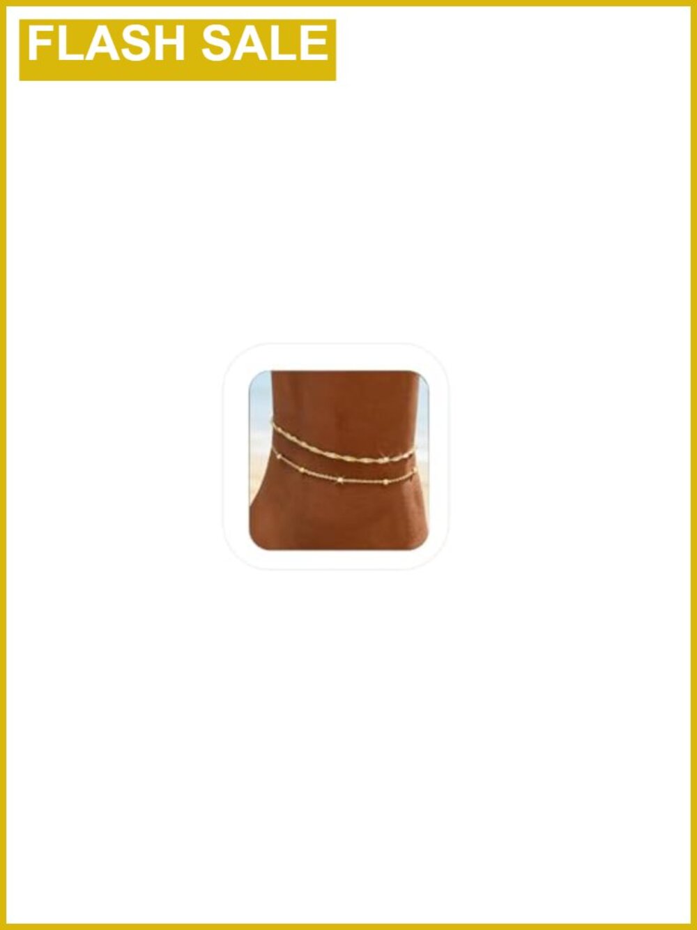 2PC 14K Gold Plated Anklets Waterproof Layered Dainty Beach Jewelry Adjustable